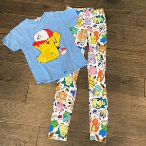 Youth size M Pokémon T-shirt and leggings